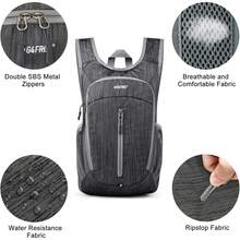 - Mochila de senderismo de 10 litros, mochila ligera y plegable - Azul Oscuro - Ver 11