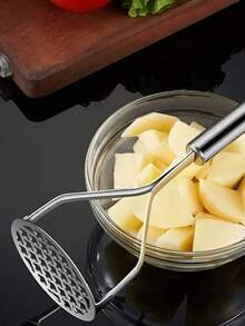 1 件不锈钢土豆捣碎器 - 手动手持式厨房粉碎工具，适用于蔬菜、水果、不带电炊具，耐用多功能粉碎机，适用于家庭和学校用品，手动多功能厨房榨汁机，适用于土豆泥、红薯等 - 理想的圣诞礼物土豆榨汁机和土豆泥（颜色款式随机）