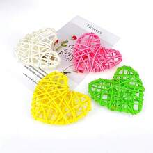 DNatural Wicker Rattan Heart Shaped Balls DIY Craft Vase Filler Hanging Balls Ornaments For Wedding Baby Shower Birthday Party Decorative 2.36 In 12 Pcs (White)10