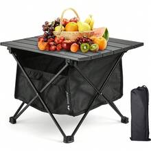 SDRO Mesa de Camping Portátil Ultraligera de Aluminio Plata, Resistente al Agua y Oxido, Plegable y Portátil para Campamento, Playa, Picnic, Barbacoa, Senderismo, Pesca, 7.2 cm x 14.1 cm x 44.79 cm - 1 - Ver 3