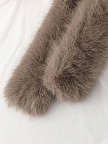 1pc Women's Autumn/Winter Faux Rabbit Fur Reversible Thick Warm Neck Warmer Scarf For Dress - Multicolor - View 10