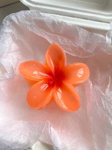 6pcs/1pc 7.3cm/2.87in White, Yellow, Pink, Blue, Purple, Orange Beach Hibiscus Flower Shaped Random Mixed Color Lightweight Plastic Hair Clips, Fashion Versatile High-End Elegant Simple Solid Color Hair Claws, Suitable For Daily Outing, Casual, Party, Commute, Beach Holiday, Ponytail, Bun, Face Washing, Makeup, Outfit Accessory Winter Hair Clutch Elegant Claw Clips Women Hair Accessories - Multicolor - View 5