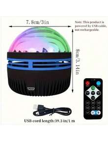 Aurora Wave LED Projector - 2-In-1 Northern Lights & Ocean Wave Night Lamp With Remote, 14 Vibrant Effects, Powered Via Supplied Cable, Ideal For Bedroom, Game Room, Home Theater Decor, Ambiance Lighting & Relaxation - cực quang - Xem 4