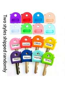 8pcs Retractable Key Chains With Tags, 2.8cm/1.1" Soft Touch Key Identifiers Fit Most Keys, With Blank And Pre-Printed Labels, Home Office Accessories