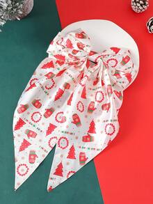 4 piezas Clips/Ganchos elegantes de Navidad para el cabello de mujer - Diseño impreso de muñeco de nieve/regalo/elemento navideño, lazos de cinta, accesorios para el cabello para recogidos parciales/fiestas de Navidad, pasadores de cabello, barrettes, accesorios lindos