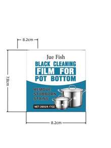 1 pieza Crema limpiadora negra para la parte inferior de ollas y sartenes Jue Fish, elimina las manchas negras, restaura el brillo de los utensilios de cocina, disuelve la grasa