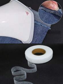 64m/Roll Fusible Double-Sided Non-Woven Interfacing - Long-Lasting, Perfect For DIY Sewing And Hemming, Ironing, Multipurpose White - White - View 1