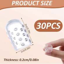 30pcs Transparent Silicone Toe Protectors, Breathable Anti-Friction Toe Sleeves