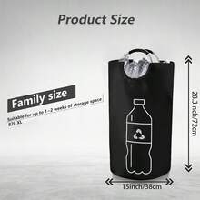 Large Capacity Foldable Recycling Bin - Cylindrical Open-Top Design, Multi-Purpose Plastic Bottle Storage Basket, Space-Saving Collapsible Organizer Box, Durable, Easy To Clean, No Electricity Needed, Home Recycling Container, Bottle Storage, Modern Aesthetic, Sturdy Structure, Suitable For Apartment Living