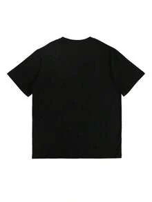 If They Say Bad Things About You Behind Your Back Then You Fart Retro Funny Rock Style Men's Short Sleeve Fashion Men's Round Neck Men's Short Sleeve Denim Strong Wolf One-Sided Print English Print Pattern Cotton 180ggraphic Tees Men Shirts Streetwear White Shirt Black Shirt - 黑色 - 查看 2