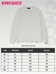 EMCGICC Manfinity Y2k Long Sleeve Shirts ,Graphic T Shirt Cotton 250g,Fashionable Hip-Hop For Men -  Long Sleeve T-Shirts, Funny Vintage Shirts,Regular Fit, Street Style, Digital Print,  Ideal Gift - 白色 - 查看 5