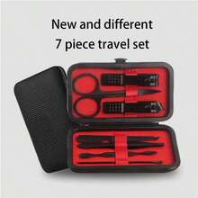 7Pcs Portable Manicure Set, Nail Clipper Set, Manicure Set, Beauty Set, Stainless Steel Facial Pedicure Care Tools With Storage Box, Christmas Gift For Men, Dads, Teenagers