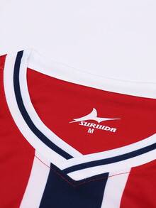 SURUIDA 1pc Norway Men's Football Jersey, Digital Printing Red Sports Shirt, Comfortable Sportswear T-Shirt Suitable For Football Fans Cheering