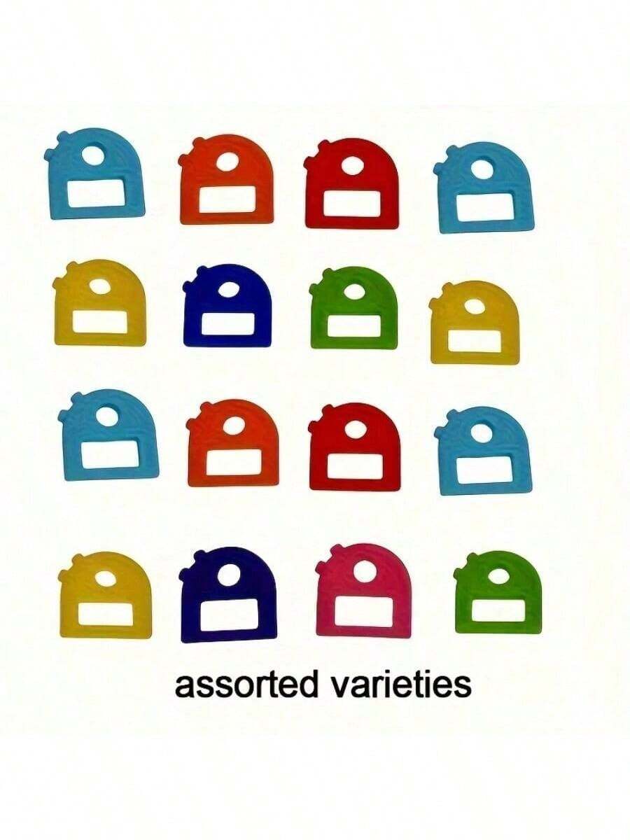 8pcs Retractable Key Chains With Tags, 2.8cm/1.1" Soft Touch Key Identifiers Fit Most Keys, With Blank And Pre-Printed Labels, Home Office Accessories