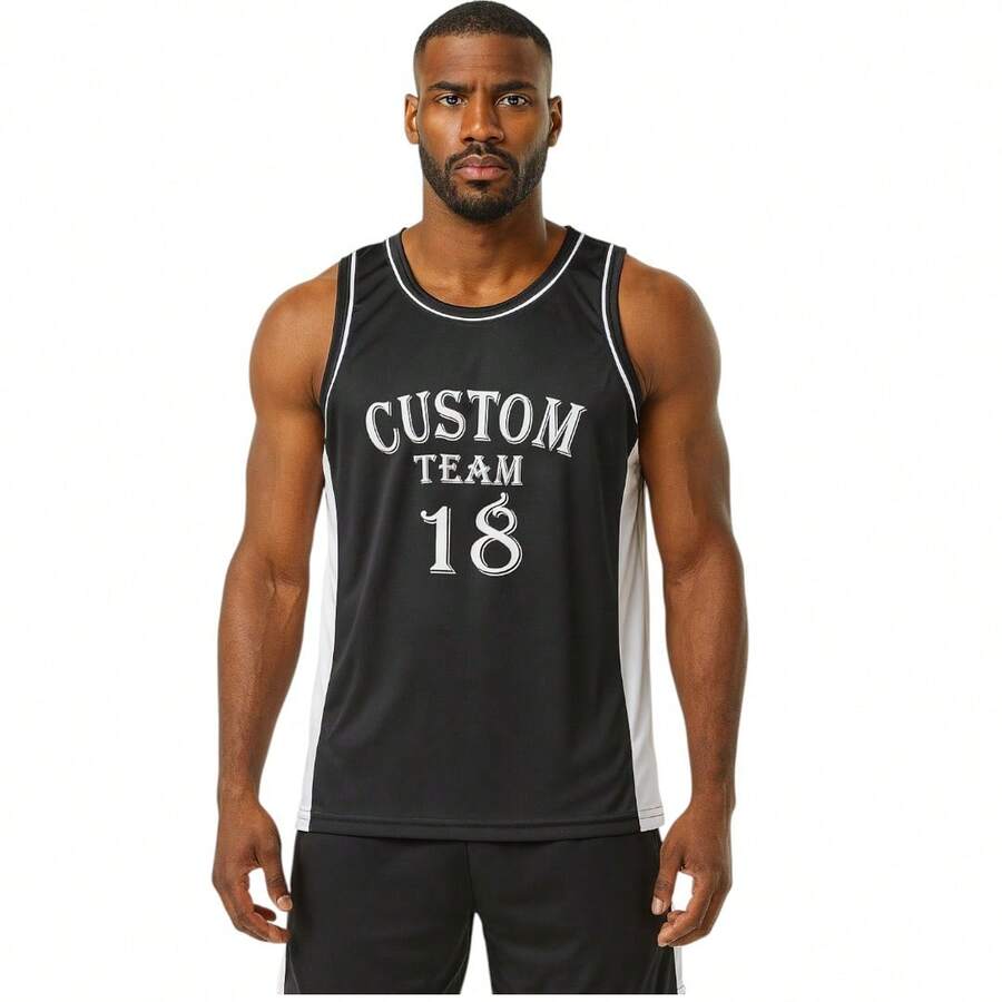 Camisa Regata Masculina Esportiva para Atividades Esportivas Academia e Uso Casual - Preto Custom - Visão 1