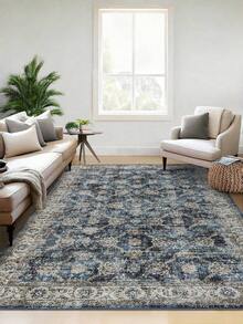 1pc Moroccan Vintage Floral - Classic Bohemian Area Rug, European & American - Rectangular Soft Faux Wool Washable Carpet, Suitable For Living Room, Bedroom, Entryway, Bathroom, Hallway, Patio, Kitchen, Indoor Outdoor, All Season Large Size Mat, Home Decor - Multicolor - View 6