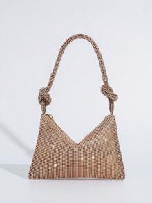 Túi xách mini đính đá lấp lánh, Túi vuông nhỏ, Túi đựng mỹ phẩm, Túi cầm tay dự tiệc - Rượu sâm banh - Xem 3