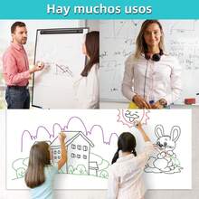 Pizarron Blanco Adhesiva en Rollo(200 * 60cm),Calcomanía de Pintarron para Paredíble e Impermeable,Vinil Pizarra Flexible de Papel para la Escuela, Oficina en Casa,Hogar,Dibujo de Niños - 1 - Ver 6