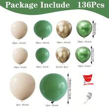 Wedding & Birthday Decor Set: Sage Green Balloon Arch Kit - Complete 136-Piece Bohemian Party Garland Materials, Includes Gold & White Balloons, Create Elegant DIY Decor, Christmas Home Decor - Multicolor - View 4