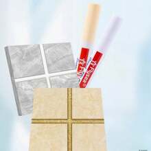 10pcs White/Gold, Tile Seam Repair Pen, White Tile Filling Pen, Bathroom Tile Floor Repair Kit, Mildew Proof And Waterproof Tile Marker, Home Improvement Wall Seam Marker