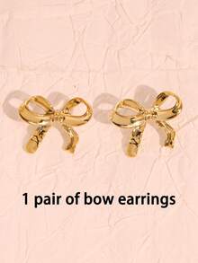 2-10pcs Fashionable & Elegant Bow, Heart, Floral Earrings Set, Minimalist & Versatile Earrings For Women