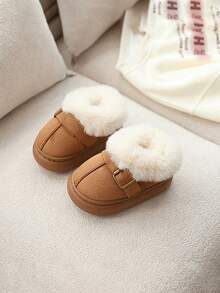 1 双婴幼儿冬季鞋，软底防滑女婴学步鞋，公主短靴，婴幼儿保暖内衬靴