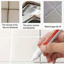 10pcs White/Gold, Tile Seam Repair Pen, White Tile Filling Pen, Bathroom Tile Floor Repair Kit, Mildew Proof And Waterproof Tile Marker, Home Improvement Wall Seam Marker