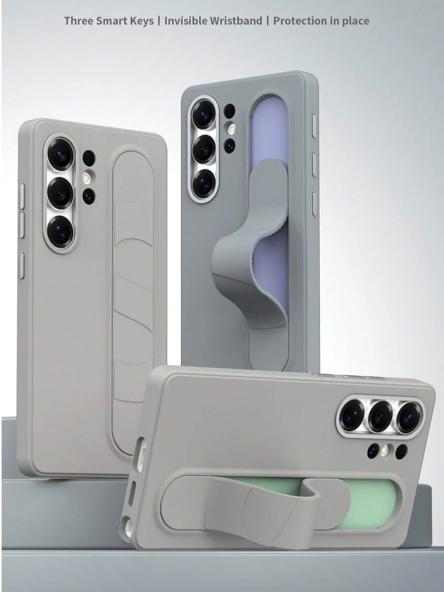 1pc Fashionable Phone Case, Business, Commute, Popular, Wrist Strap, Invisible Stand, Protective Cover Series, Compatible With Samsung Galaxy S25 Ultra, Galaxy S25 Plus, Galaxy S25, Also Fits Galaxy S24 Ultra, Galaxy S24 Plus, Galaxy S24