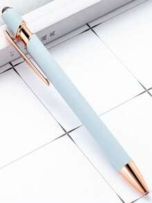 1/5/10/20/36pcs Customized Text/Logo Personalized Luxury Soft Touch Rose Gold Elegant Custom Rubber Stylus Ballpoint Pen, Aluminum Barrel Ballpoint Pen, Perfect Gift For Bridesmaids, Women, Kids, Students, Teachers, Family And Friends