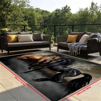 1 Piece Horse Pattern Outdoor Decorative Rug, Suitable For Outdoor And Indoor, Non-Slip Bathroom Carpet, Bath Mat, Home Anti-Dirty Anti-Slip Bathroom Floor Mat - Suitable For Garden, Bathroom And Bedroom Doors And Kitchen Decor, Decorative Rug