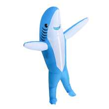 Custom Inflatable Shark Costume, Inflatable Mascot Costume For Advertising, Cartoon Plush Costume - Blue Shark - View 5