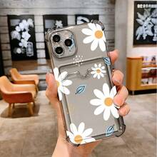 Funda de Teléfono Transparente con Patrón Floral Fresco y Moderno, Soporte para Tarjetas a Prueba de Golpes, Compatible con 15 Pro/15 Plus/15 Pro/15, 14 Pro/14 Plus/14 Pro/14, 13 Pro/13 Pro/13/13, 12 Pro/12 Pro/12/12, 11 Pro/11 Pro/11, XS/XR/XS/S - Colores mixtos - Ver 6