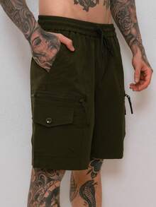 Men's Bermuda Shorts Summer Regular Fit Pocket Drawstring Beach Going Out Night Out Weekend Casual Holiday Sports Cycling Daily Baby Moon Garden Photoshoot Birthday Formal & Evening - màu xanh lá - Xem 3