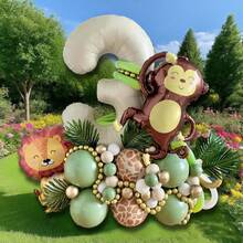 Digital Animal Balloon Column, 0-9 Jungle Wildlife Park Birthday Balloons, Suitable For Animal Balloon Decoration, Happy Birthday, Parties, Weddings, Birthday Party Decoration, Halloween, Christmas, Valentine's Day Decoration