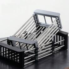 Expandable Stainless Steel Over-The-Sink Dish Rack & Drainer Basket – Collapsible Kitchen Organizer For Dishes, Cups, And Produce, Multi-Tiered Design For Efficient Washing And Drying, Dish Drying Rack - Multicolor - View 12