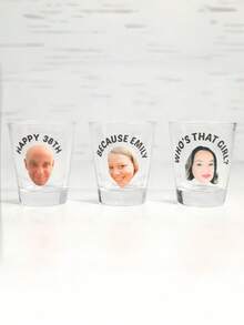 1/10/25/50/100pcs Custom Personalized Face Vinyl Decal, Custom Text,Funny Birthday Gift, Party Favor Keepsake, Gift For Him Or Her,Custom Face Party , Personalized Birthday Party, Bachelorette Party Cup Stickers, Graduation Party Cup Stickers, Custom Face Cut Out, Unique Ideal Gifts For,Christmas Party Favors Photo Shot Face Glass Decals,Funny Shot Glasses Decals - Multicolor - View 8