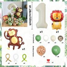 Digital Animal Balloon Column, 0-9 Jungle Wildlife Park Birthday Balloons, Suitable For Animal Balloon Decoration, Happy Birthday, Parties, Weddings, Birthday Party Decoration, Halloween, Christmas, Valentine's Day Decoration