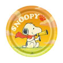 一套/6件或24件跨境新款史努比主题派对用品卡通盘子一次性桌布派对用品 - 彩色 - 查看 4