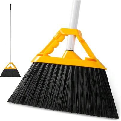 54-Inch Heavy Duty Outdoor Broom, Long Handle Push Broom For Patio, Sidewalks, Garage, And Large Floor Areas