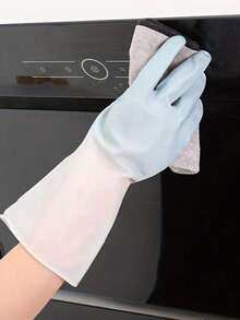 1 paire de gants en latex imperméables à changement de couleur graduel pour femmes, pour la lessive, les travaux ménagers, le nettoyage et la vaisselle. Type fin et antidérapant.