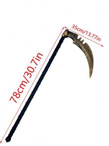 1 pieza Guadaña de la Parca de bronce vintage gris oscuro unisex, accesorio de disfraz de la muerte, adecuado para atuendo diario, fiesta de Halloween, actuación de festival