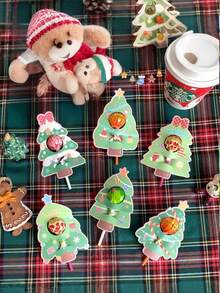 6/30 szt. świątecznych kartek okolicznościowych z lizakami i inspirującymi cytatami, dekoracyjne kartki świąteczne, ozdoby świąteczne, piżamy świąteczne, prezenty świąteczne, dekoracje świąteczne - Wielokolorowe - Zobacz 7