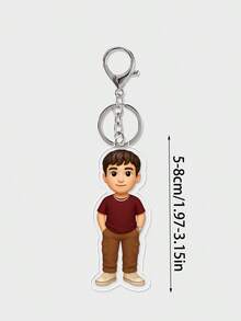 定制照片亚克力钥匙扣，个性化照片钥匙扣，全家福照片钥匙扣，狗狗钥匙扣，宠物照片钥匙扣，宝宝照片钥匙扣，情侣照片钥匙扣，个性化纪念品，纪念照片钥匙扣，送给亲人的礼物，独特的慰问礼物，多功能，装饰性强，可重复使用，家居装饰 - C-人物卡通化鑰匙圈 - 查看 10