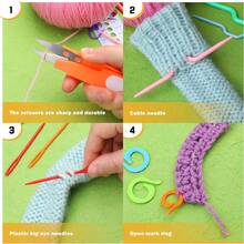 1 Set Crochet Kit, Includes Easy-To-Organize Storage Box, Multiple Combinations, Suitable For Beginners And Experts, Creative Craft DIY Knitting Tools (Random Color)