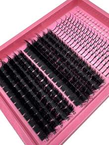 16Rows Lash Clusters Kit 60D/80D/100D/120D/160D Wispy Eyelashes Clusters 12-20mm Base Lashes Clusters With 6mm Bottom Lashes&13-19mm Spiky Lashes D/DD Curl Individual Lashes DIY Lash Extension Kit,Reusable Makeup Accessories Lash Clusters,Individual Eyelashes,Natural & Soft, Suitable For Fairy/Manga Styles Fluffy Fake Lashes - Black - View 11