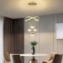 4-Head Acrylic Sphere Modern Luxury LED Pendant Light - New Design Dining Room Lamp - Minimalist Bedroom Living Room Hallway Ceiling Light