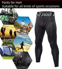 TendenciaPantalones de compresión para Hombre, Leggings Deportivos de Entrenamiento Bolsillo/sin BolsilloCalidad premium - Gris1 - Ver 12