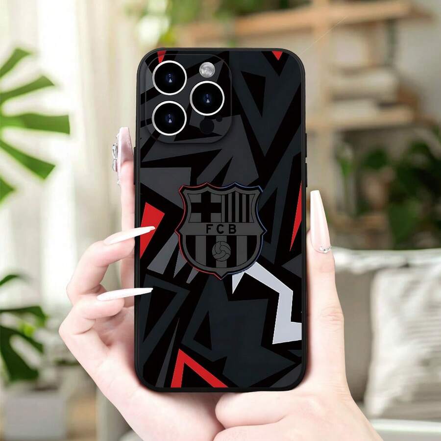 Simple Barcelona Football Club themed phone wallpaper picture UV print print All-black phone case for Phone17 Pro MAX/11/12/13/14/15/15 Pro/15 Plus/15 Pro Max/X/XS Max/XR/11 Pro/12 Pro/13 Pro/14 Pro/12 Mini/13 Mini/11 Pro Max/12 Pro Max/13 Pro Max/14 Pro Max/14 Plus/6/6s/6 Plus/7/8/16 Pro/16 Plus/16 Pro Max Galaxy A54/A14/A12/A13/A15/A32/A33/A24/A52S/S20/S21/S22/S23/S24/S23 Plus/S24 Ultra/S25/A15/A33/A23 Android phone case, essential for daily commuting, MagSafe support, less yellowing, Halloween gift, Virgin Mary Day sticker image UV printing, Independence Day gift, Christmas wallpaper image UV printing, Valentine's Day gift, Birthday gift for friends and family - Negro - Ver 1