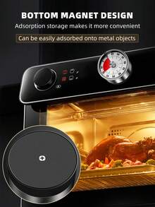 1 件厨房计时器，机械提醒器，学生学习时间计时器，带磁吸的旋转闹钟