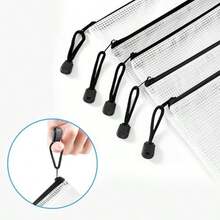 [Túi đựng đồ chống thấm nước] 20 túi đựng đồ chống thấm nước cỡ A4, bao gồm túi đựng tài liệu có khóa kéo, túi lưới nhựa và túi đựng trò chơi cờ bàn, thích hợp cho văn phòng và trường học, màu đen - màu đen - Xem 3